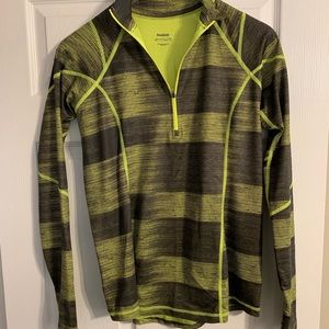 Reebok running 1/4 zip, neon patterned